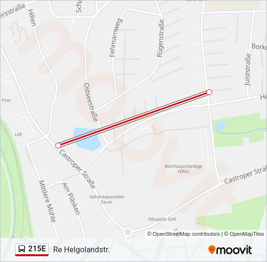 215E Bus Line Map