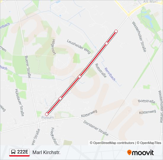 222E Bus Line Map