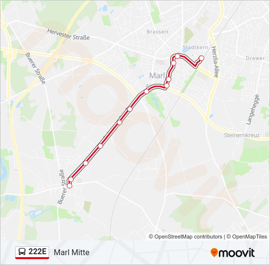 222E Bus Line Map