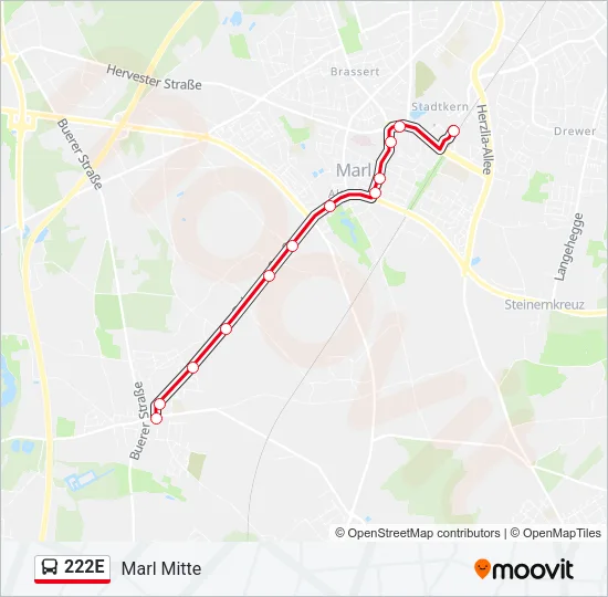 222E Bus Line Map