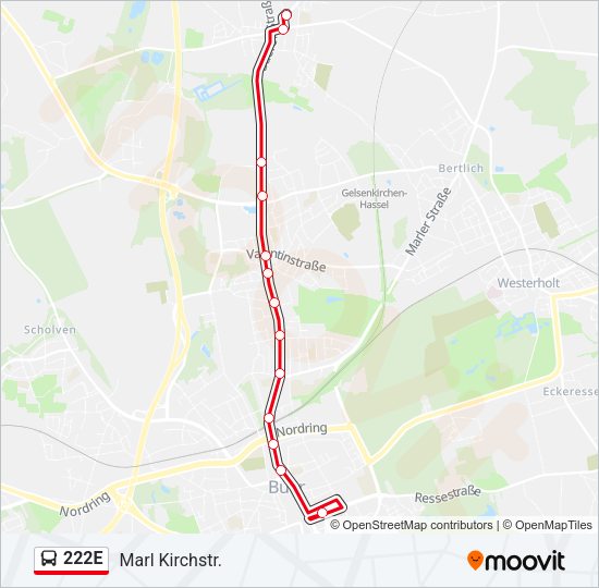 222E Bus Line Map