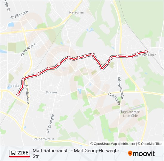 226E Bus Line Map