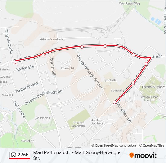 226E Bus Line Map