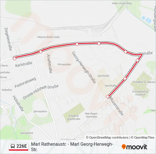 226E Bus Line Map