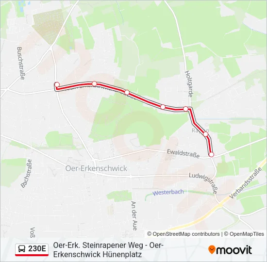 230E Bus Line Map