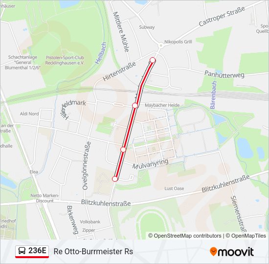 236E Bus Line Map