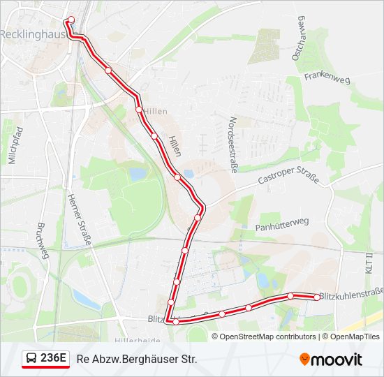 236E Bus Line Map