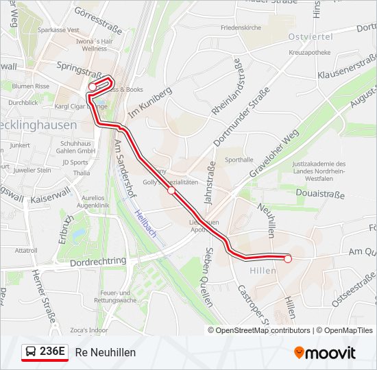 236E Bus Line Map
