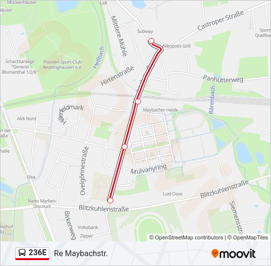 236E Bus Line Map