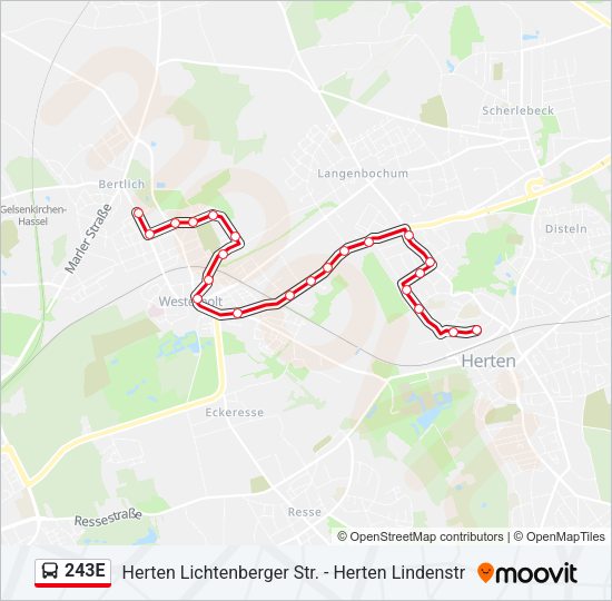 243E Bus Line Map