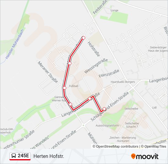 245E Bus Line Map
