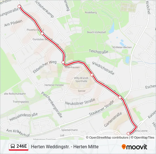 246E Bus Line Map