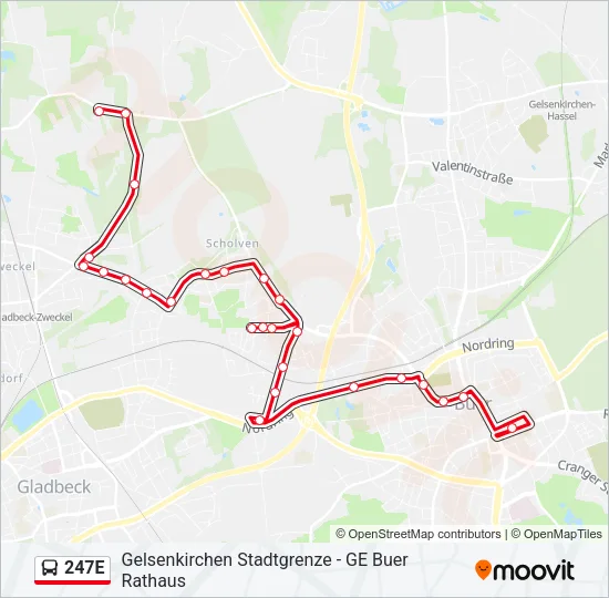 247E Bus Line Map