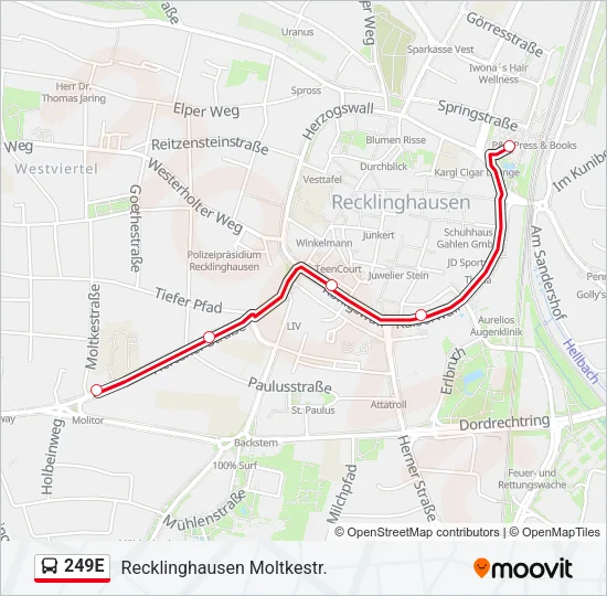 249E Bus Line Map