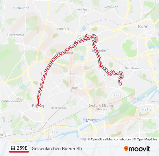 259E Bus Line Map