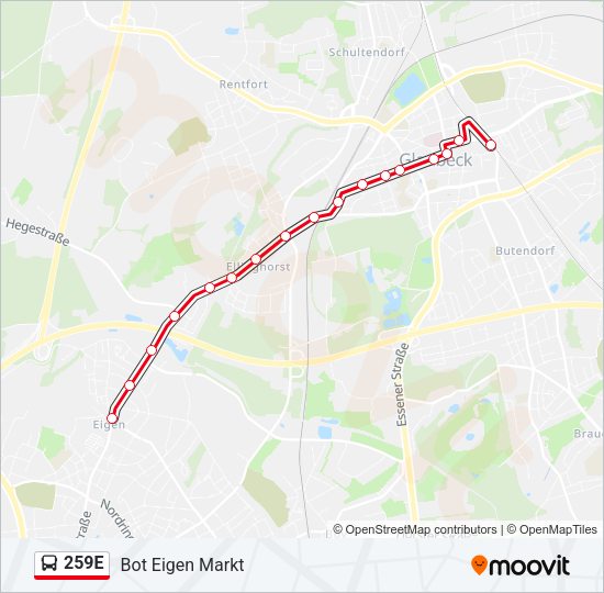 259E Bus Line Map
