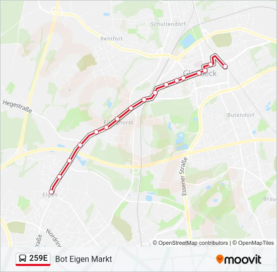 259E Bus Line Map