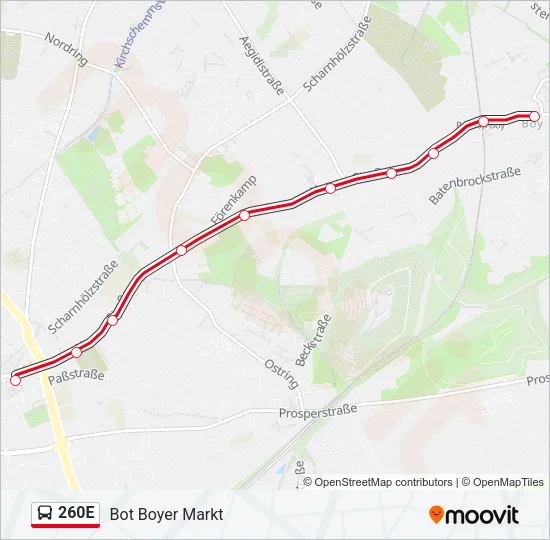 260E Bus Line Map