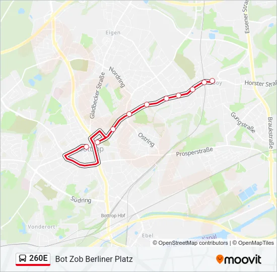 260E Bus Line Map