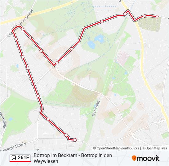 261E Bus Line Map