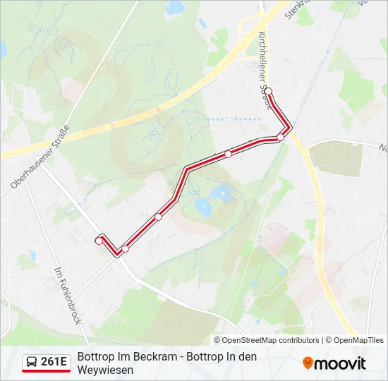 261E Bus Line Map