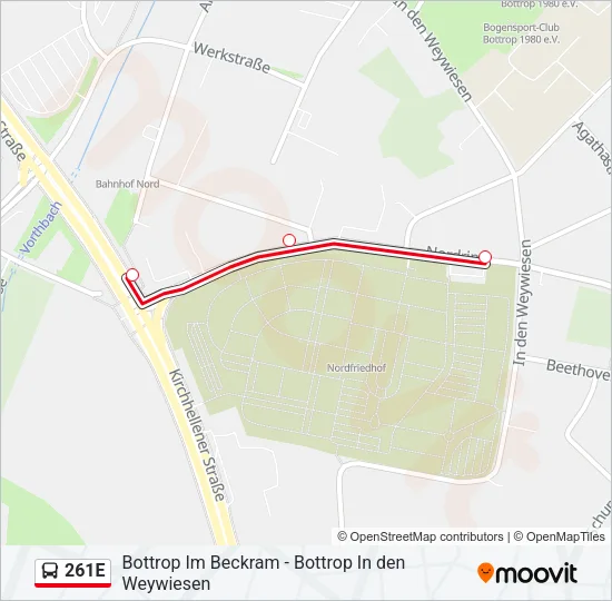 261E Bus Line Map