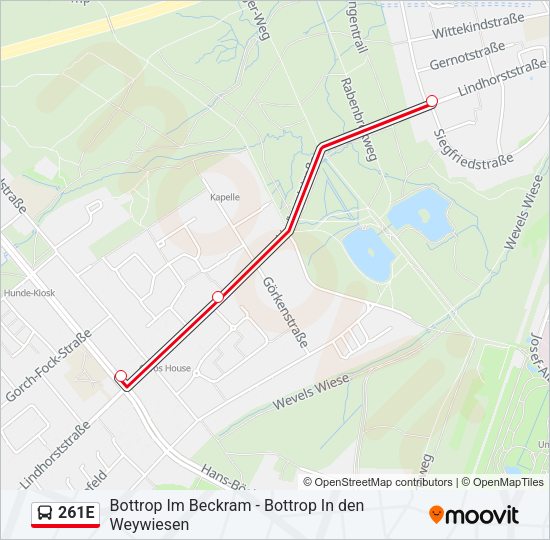 261E Bus Line Map