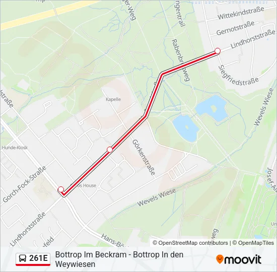 261E Bus Line Map