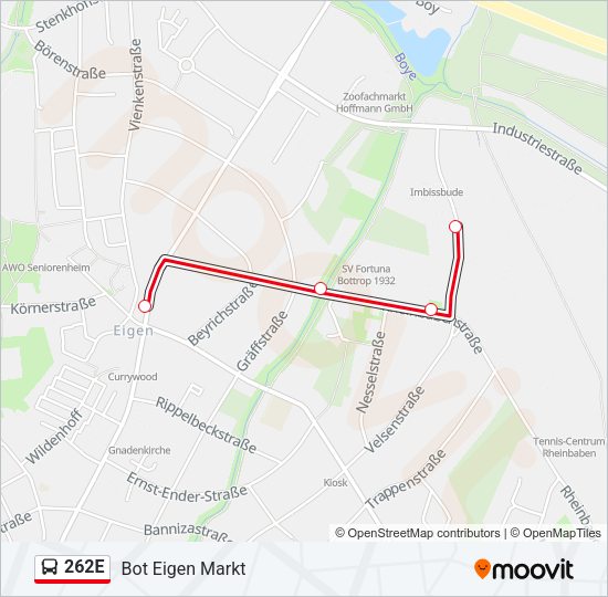 262E Bus Line Map