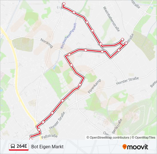 264E Bus Line Map