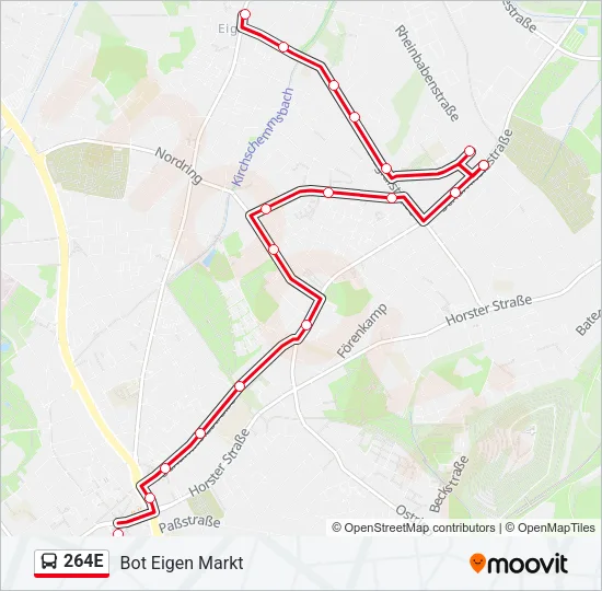 264E Bus Line Map