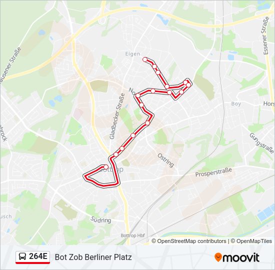 264E Bus Line Map