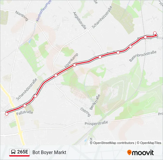 265E Bus Line Map