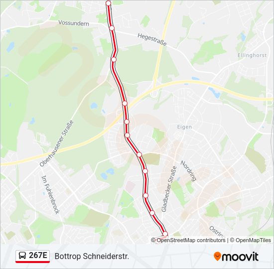 267E Bus Line Map