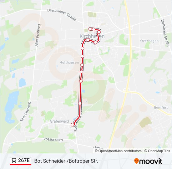267E Bus Line Map