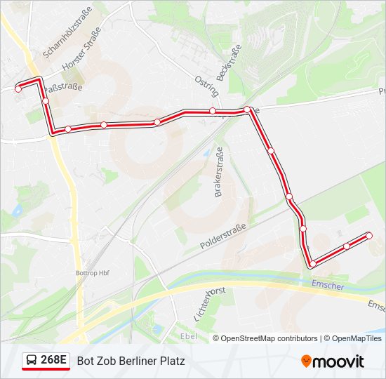 268E Bus Line Map