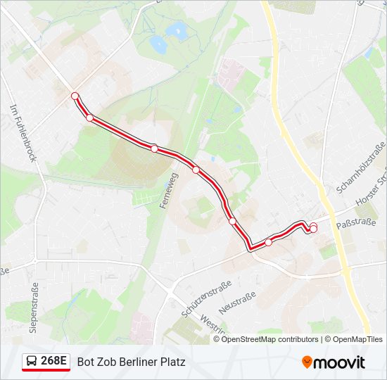 268E Bus Line Map