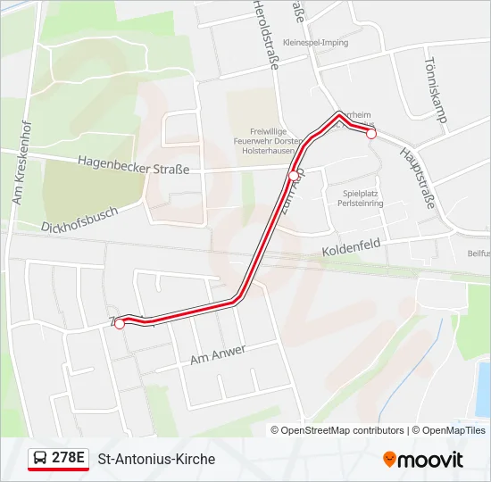 278E Bus Line Map