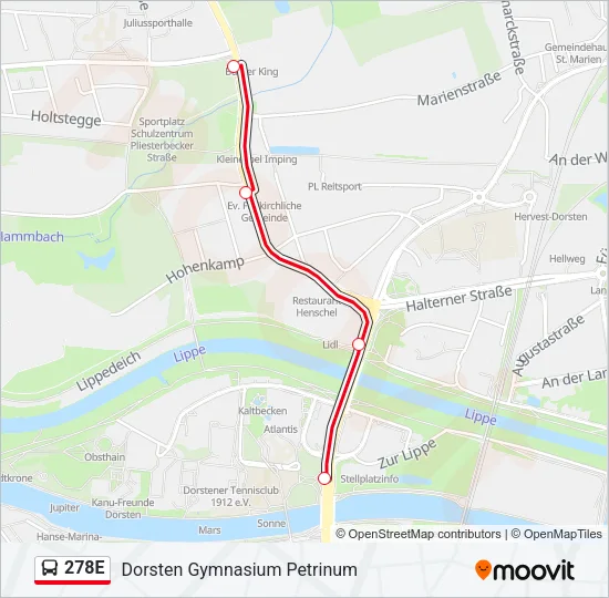 278E Bus Line Map