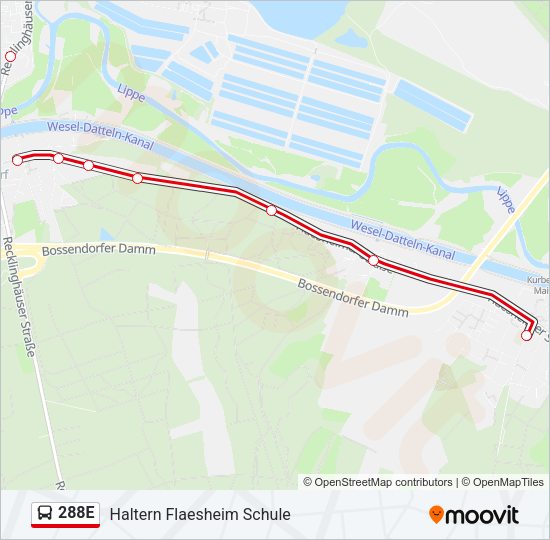 288E Bus Line Map