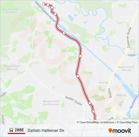288E Bus Line Map