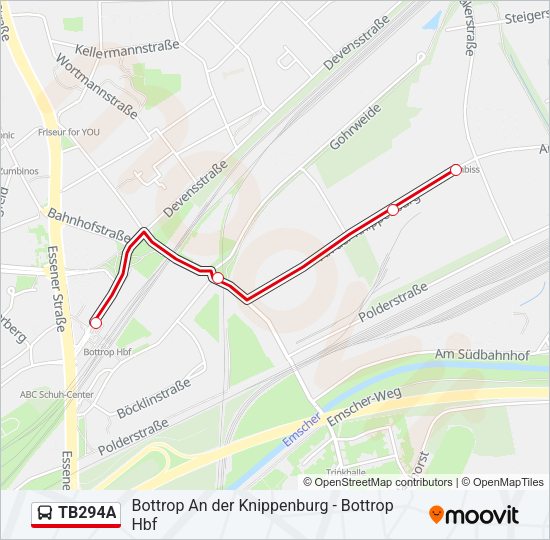 TB294A Bus Line Map