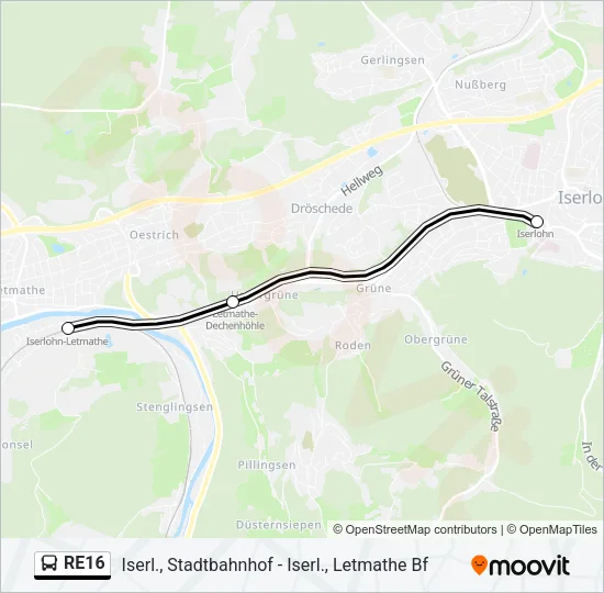 RE16 Bus Line Map