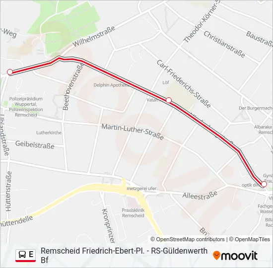 E Bus Line Map