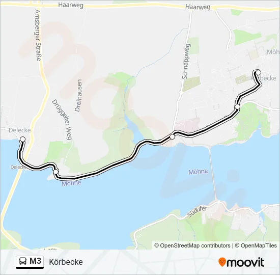 M3 Bus Line Map