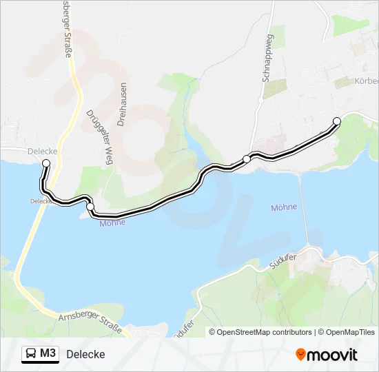 M3 Bus Line Map