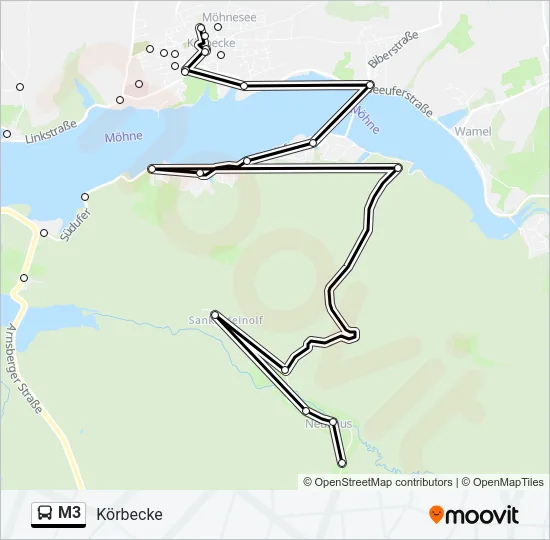 M3 Bus Line Map