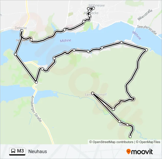 M3 Bus Line Map