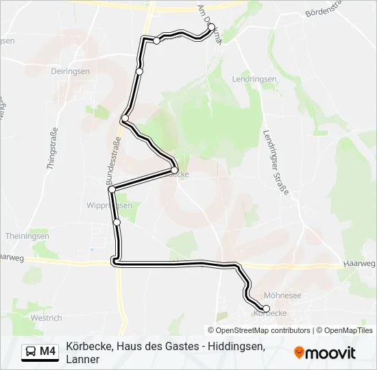 M4 Bus Line Map
