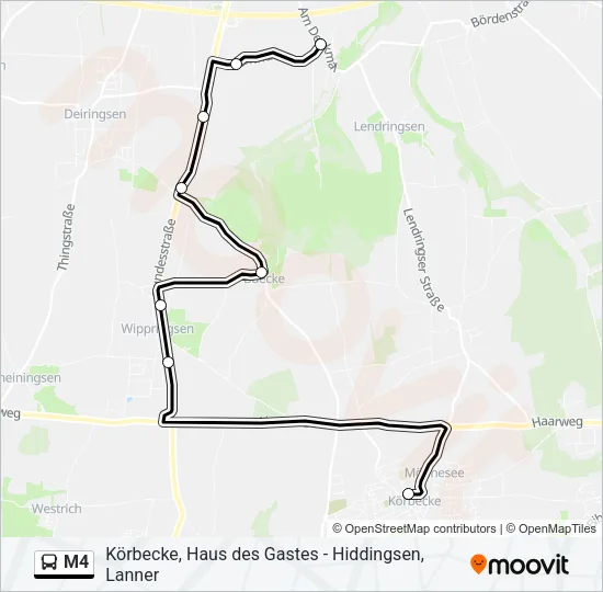 M4 Bus Line Map
